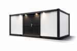 Birou modular alb și negru