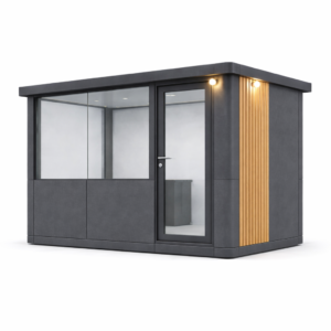 Birou modular modern cu panouri din lemn (1)