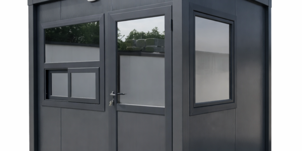 Cabină modulară pe fundal alb