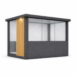 Birou modular modern cu panouri din lemn (1)