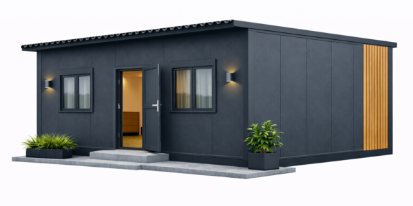 Clădire modernă cu accente din lemn