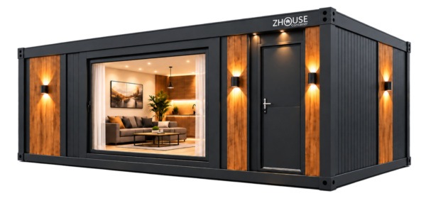 casa din containere 27mp 9x3m 2 camere baie gri antracit lemn zhouse.png
